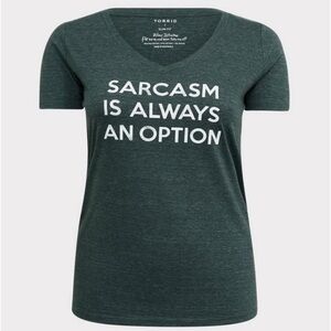 Sarcasm Is Always An Option V-Neck Tee - Triblend Dark Green
